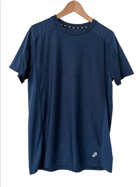 Penn Athletic Tech T-Shirt Heathered Blue Breathable Mesh Side Panels Men Medium